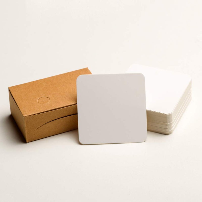 ZOOYOO Blank Cardboard Message Card Business & Tag Card - 100 PCS (2.75 x 2.75 inch White) - Image 1